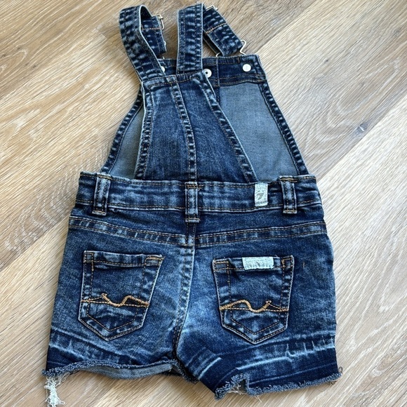 7 For All Mankind Infant Girls Denim Overall Dress Size 12M - Picture 8 of 12